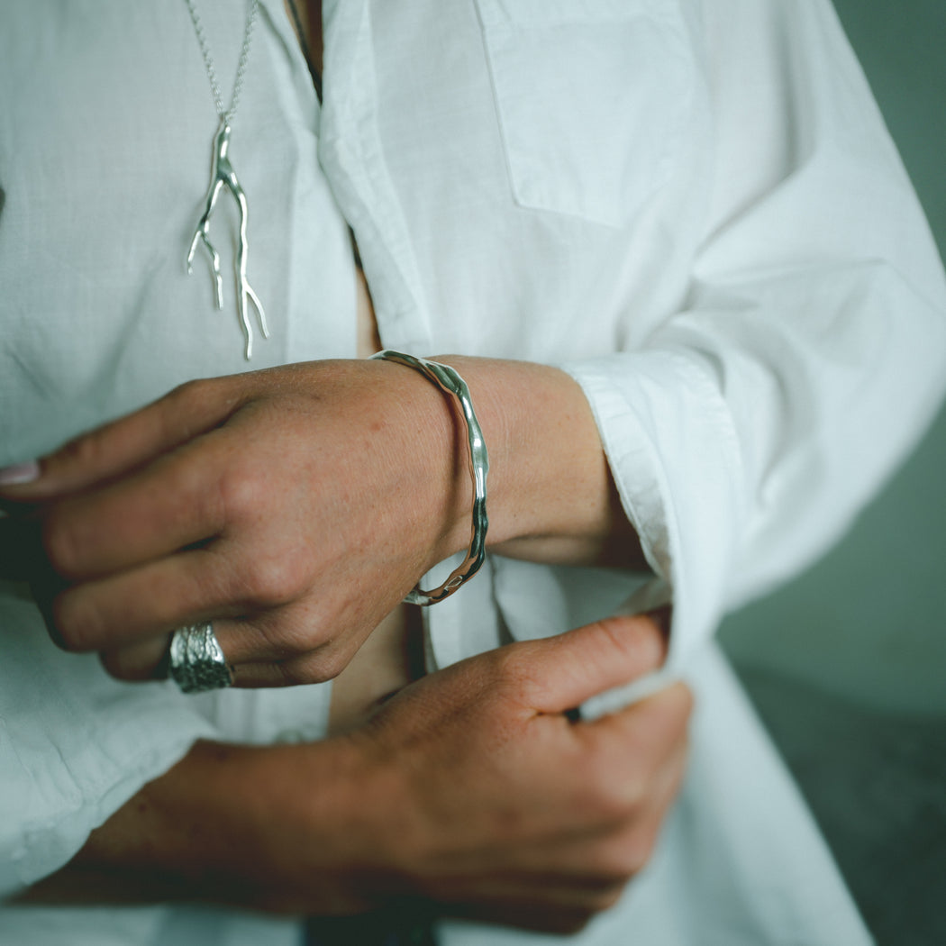 Tendrils Twist Bangle - Designed and Made By Hand in Aotearoa.
